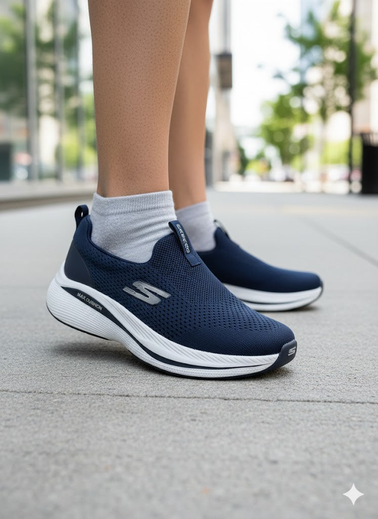 Charcoal Grey Slip-On Knit Trainer with Max Cushion Midsole