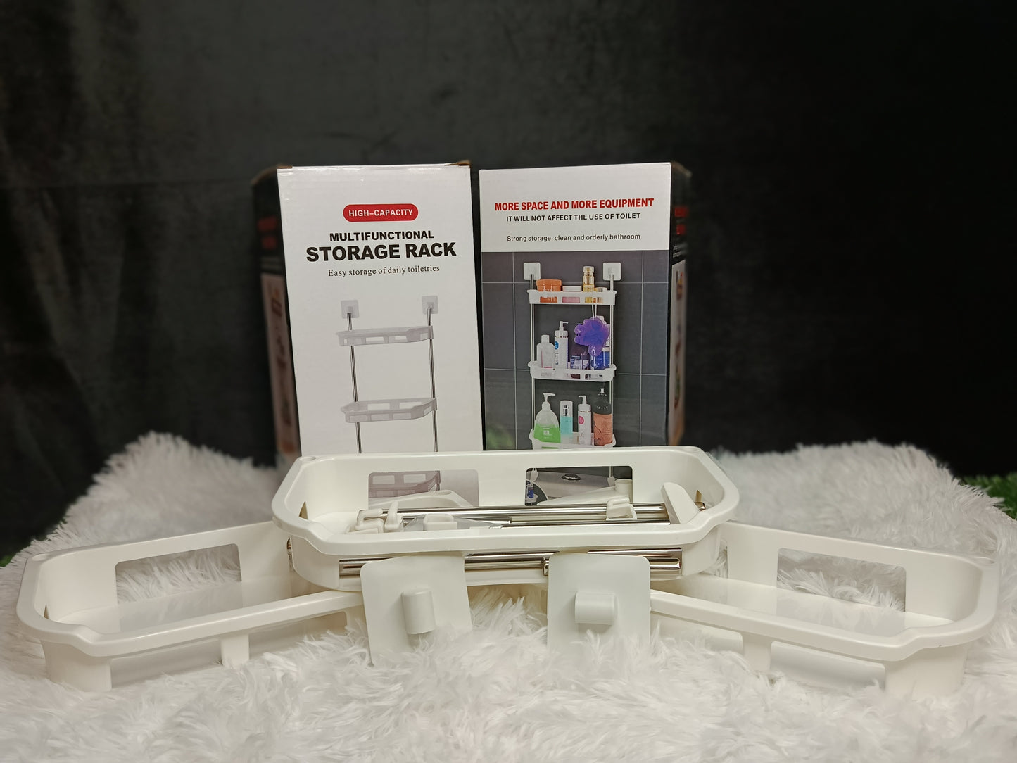 High-Capacity Multifunctional Wall Storage Rack with Detachable Hooks