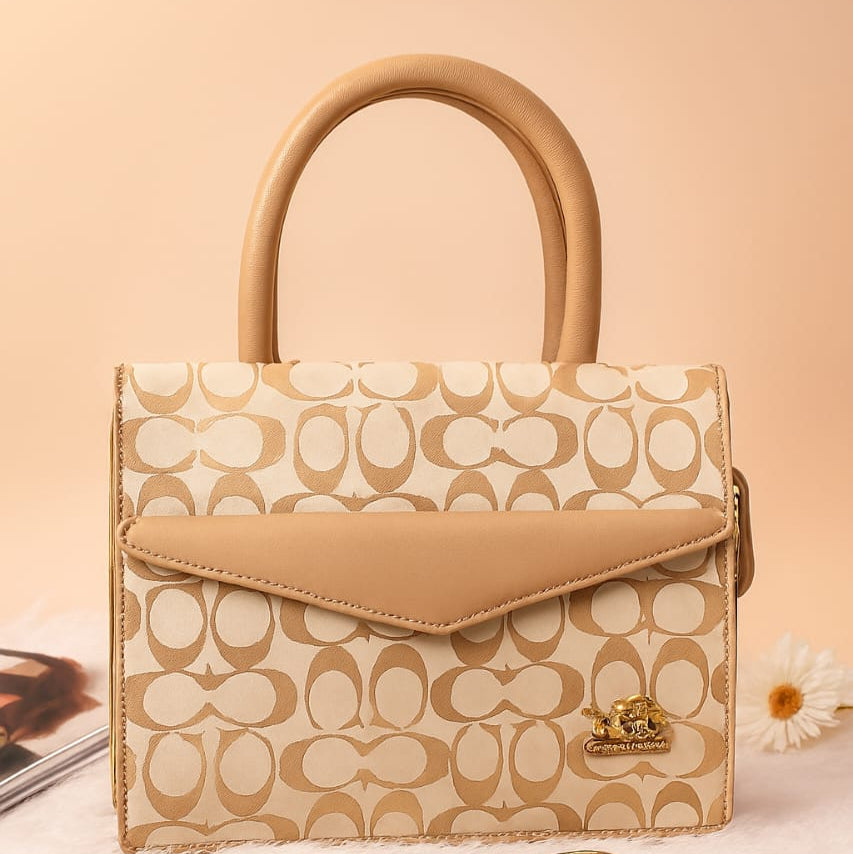 Coach Signature Handbag in Beige