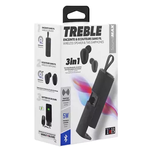 TREBLE 3-in-1 Wireless Speaker & TWS Earphones
