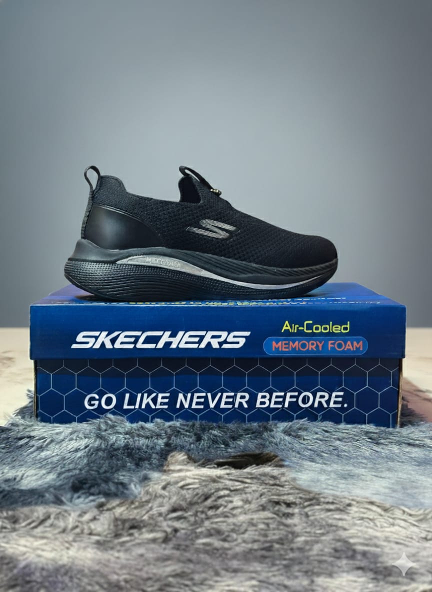 Charcoal Grey Slip-On Knit Trainer with Max Cushion Midsole