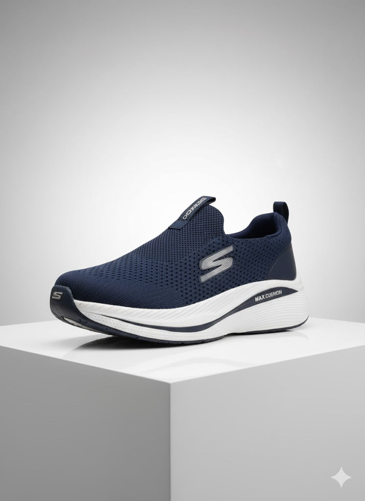 Charcoal Grey Slip-On Knit Trainer with Max Cushion Midsole