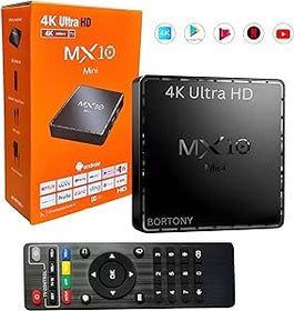 MX10 Mini 4K Ultra HD Android Set-Top Box with ATV & Voice Remote