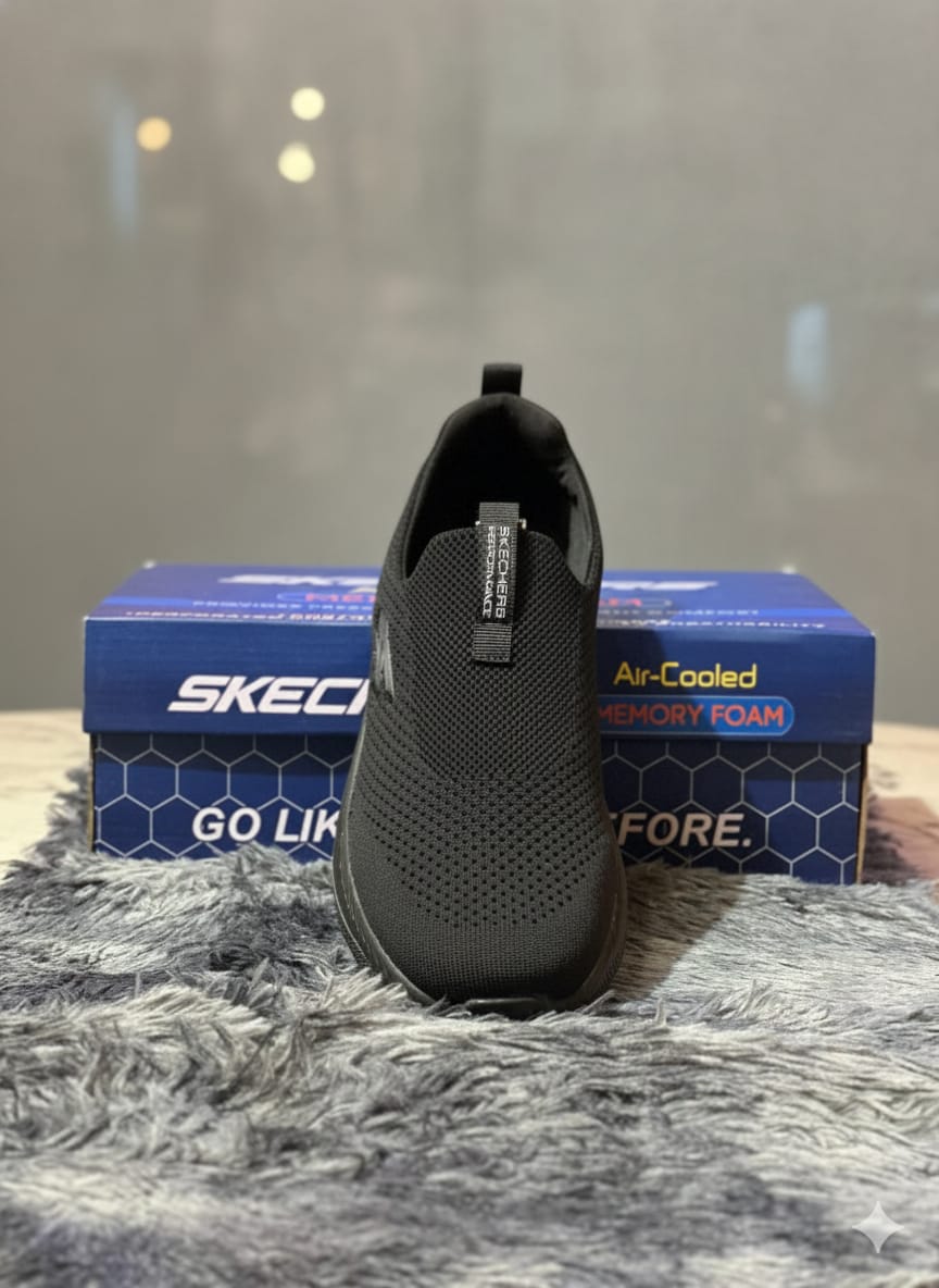 Charcoal Grey Slip-On Knit Trainer with Max Cushion Midsole