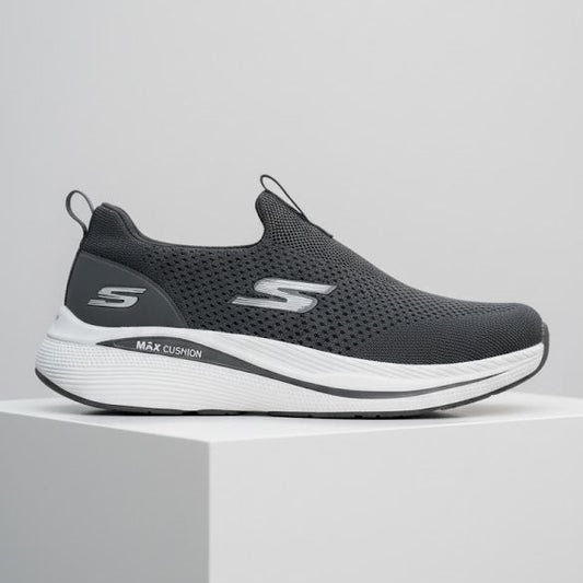 Charcoal Grey Slip-On Knit Trainer with Max Cushion Midsole