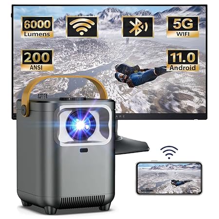 Smart Android 11 Projector – 8K Video Decoding, Dual WiFi & HDR10+