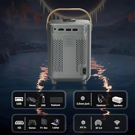 Smart Android 11 Projector – 8K Video Decoding, Dual WiFi & HDR10+