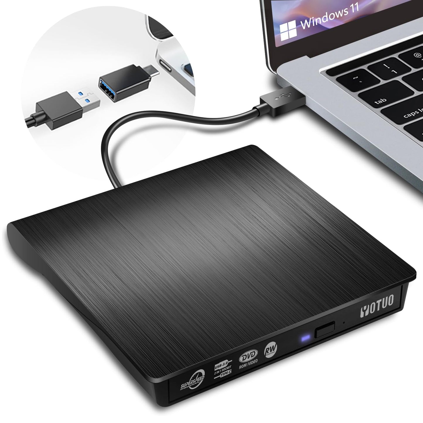 External Mobile USB 3.0 Slim Portable Optical Drive