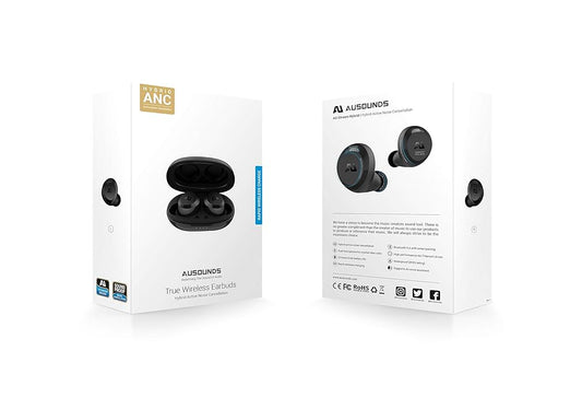AUSOUNDS True Wireless Earbuds with ANC & Wireless Charging