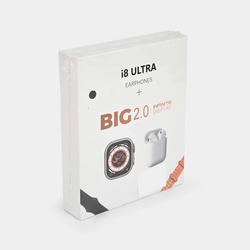 i8 Ultra Smartwatch with Earphones (BIG 2.0 Infinite Display