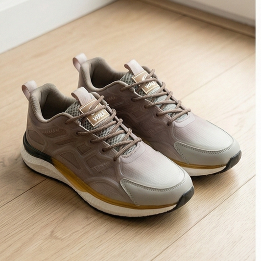 Modern Brown and Grey Tonal Design Running Style Sneakers
