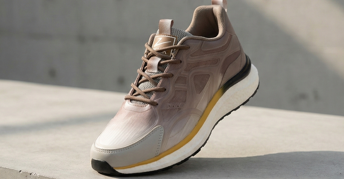 Modern Brown and Grey Tonal Design Running Style Sneakers