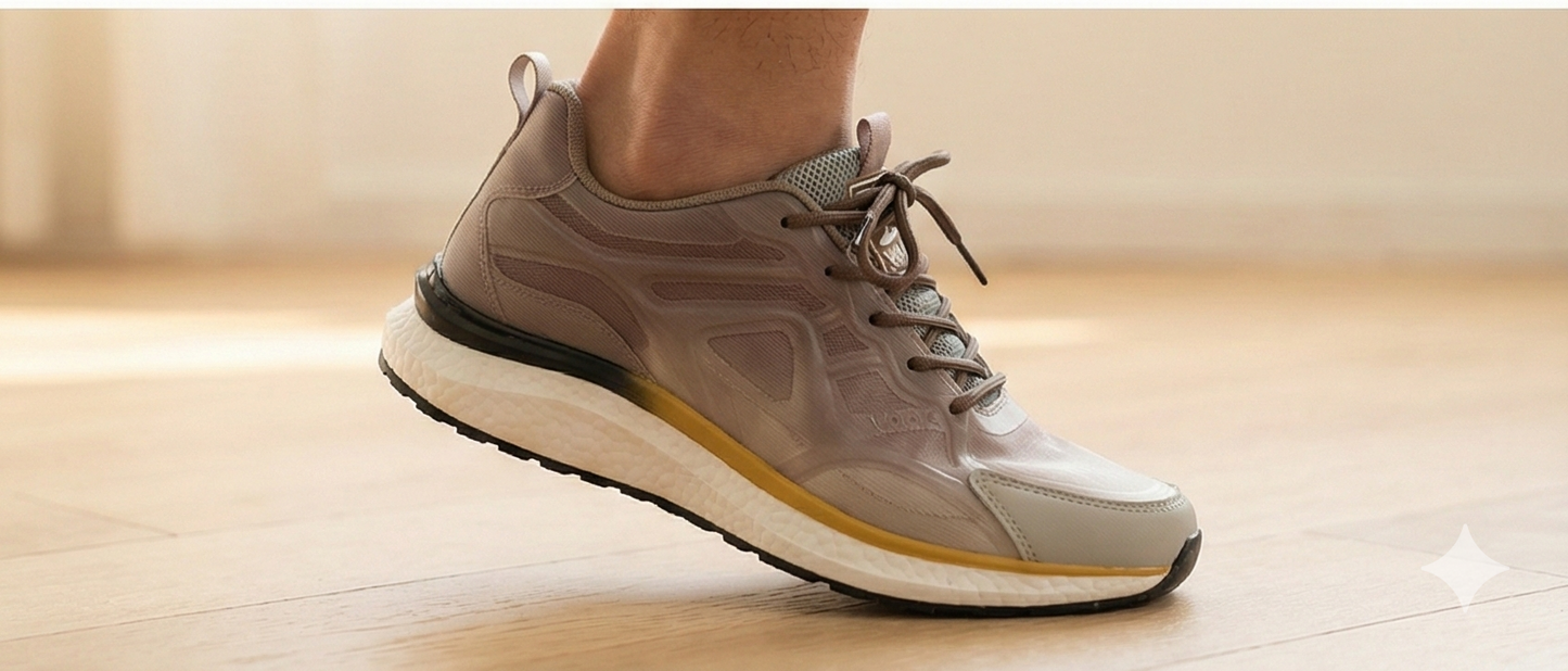 Modern Brown and Grey Tonal Design Running Style Sneakers