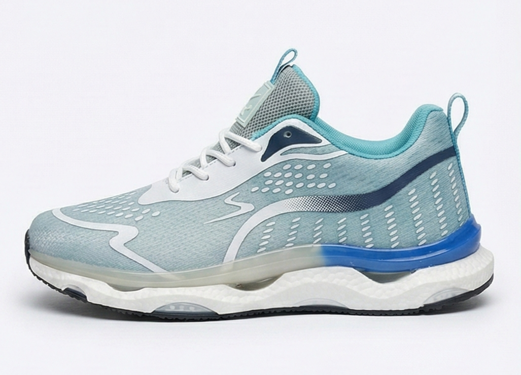 Men's Light Blue Mesh Performance Running Shoe