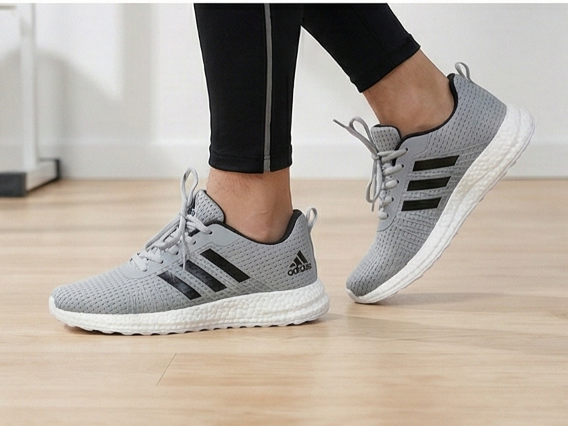Adidas ComfortStride Grey Breathable Mesh Running and Everyday Sneakers
