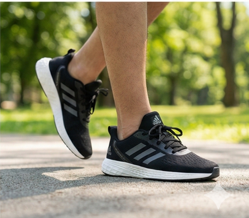 Adidas Black Mesh Performance Running and Everyday Versatile Sneakers
