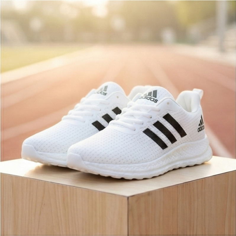 Lightweight White Running Shoes: Breathable Mesh Sneakers for Men & Women | Comfort & Style