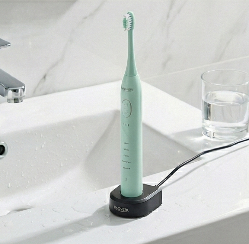 BAOVERI Professional Sonic Electric Toothbrush with 5 Cleaning Modes & 8 Replacement Heads