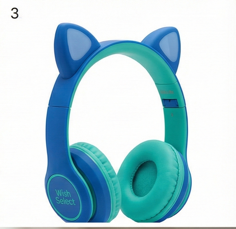 LED Glowing Cat Ear Wireless Bluetooth Headphones for Kids