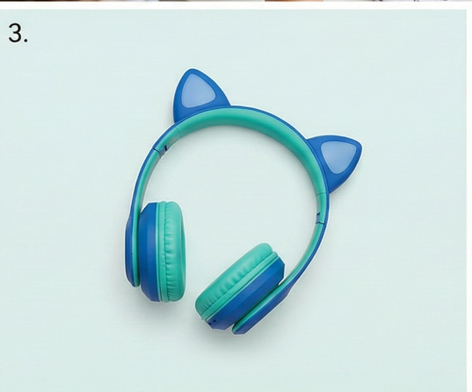 LED Glowing Cat Ear Wireless Bluetooth Headphones for Kids