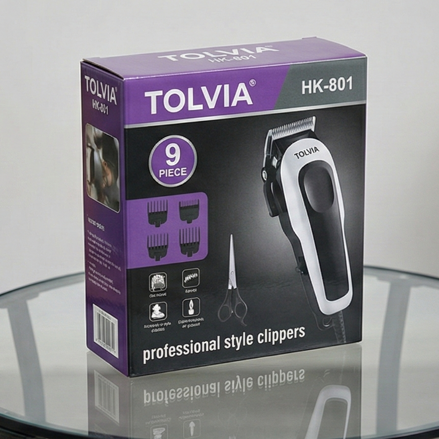 TOLVIA Professional 9-Piece Home Hair Clipping & Grooming Kit