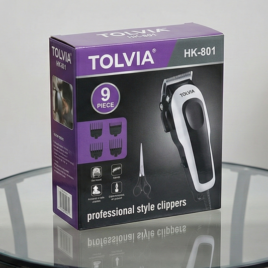 TOLVIA Professional 9-Piece Home Hair Clipping & Grooming Kit
