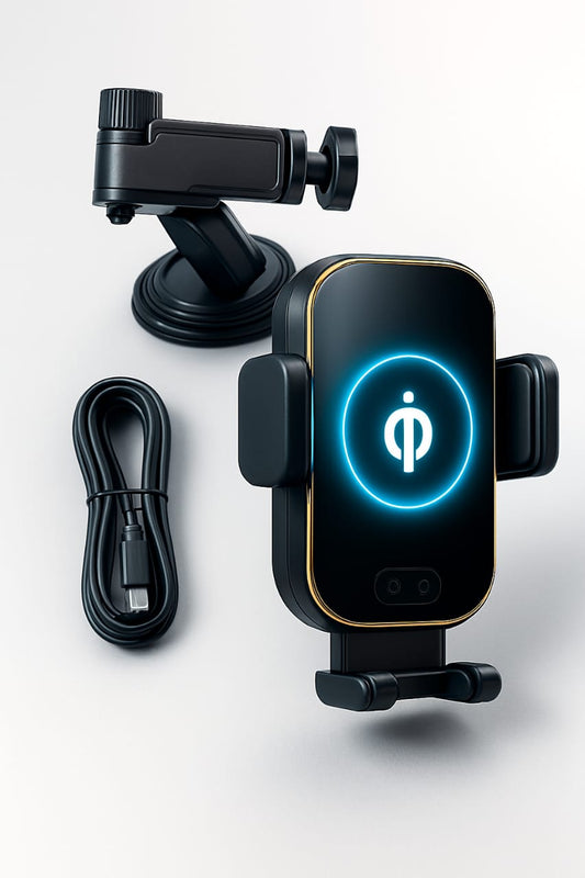 Wireless fast charger with accessories.