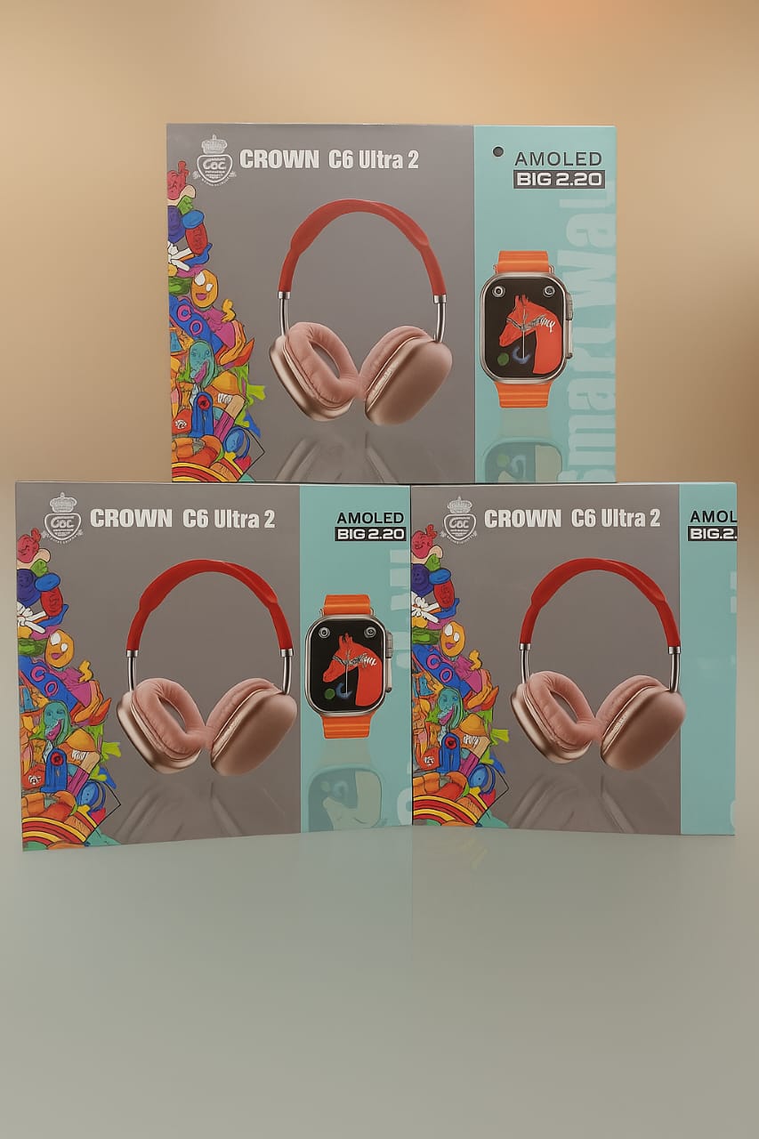 Crown C6 ultra 2. \ CROWN C6 Ultra 2 AMOLED Smartwatch & Headphone Bundle
