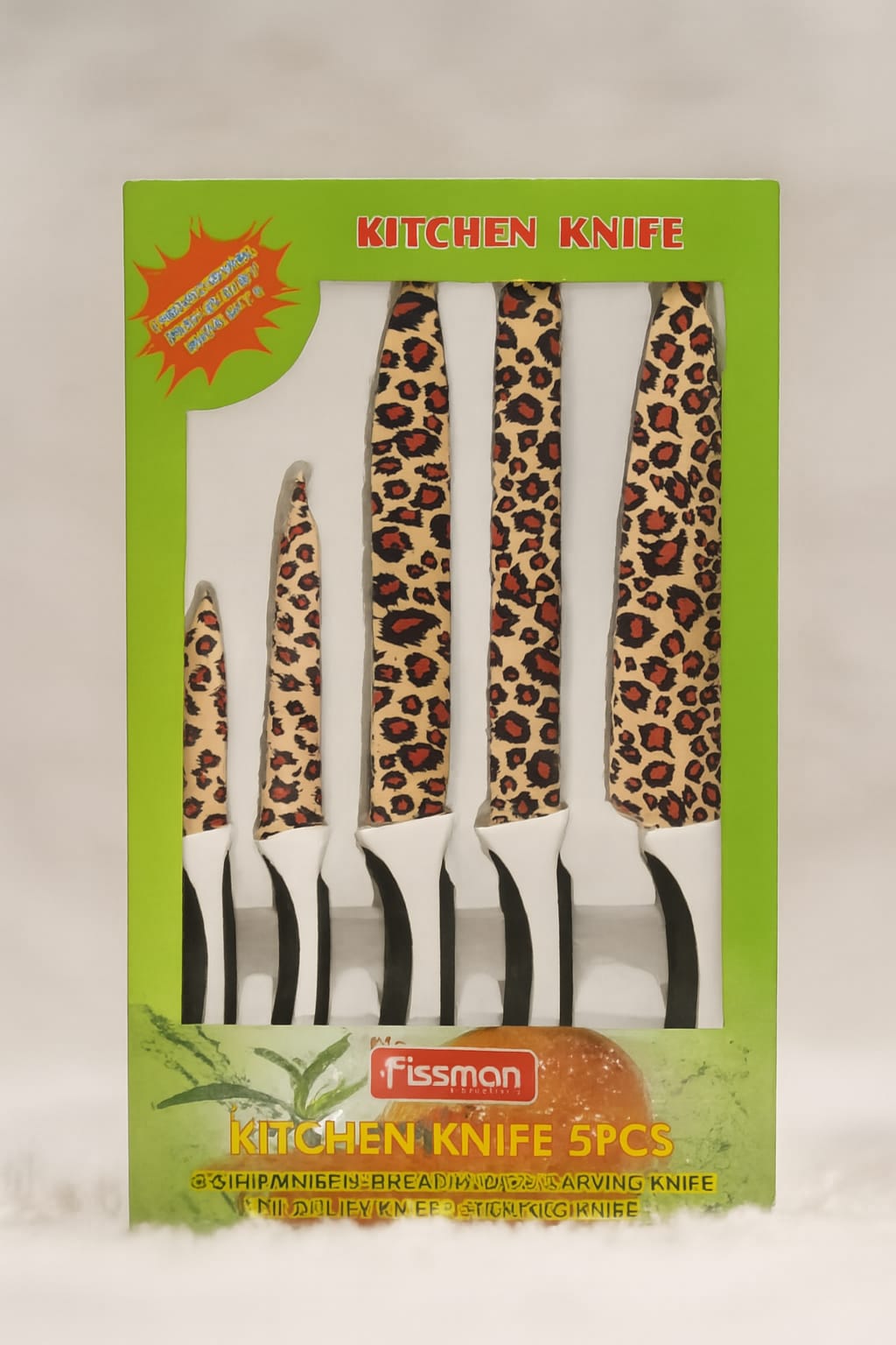 FISSMAN Leopard Print Kitchen Knife Set – 5PCS