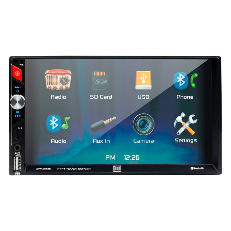 XVM296BT-v2 – 7-Inch Car Stereo Touchscreen Multimedia Player with Bluetooth, USB, SD & Camera Support