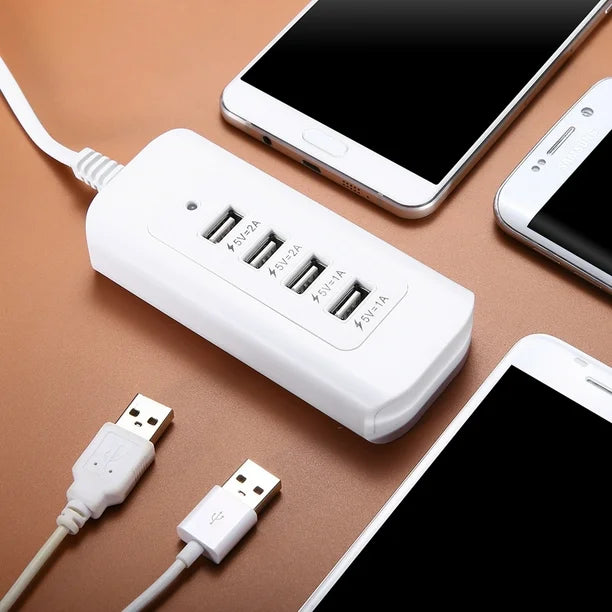 4-in-1 USB Fast Charger – Multi-Port Wall Adapter (5V/2A & 5V/1A)