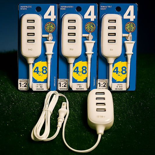 High-Speed 4-Port USB Wall Charger - 4.8A Fast Charging Hub with Long Cord