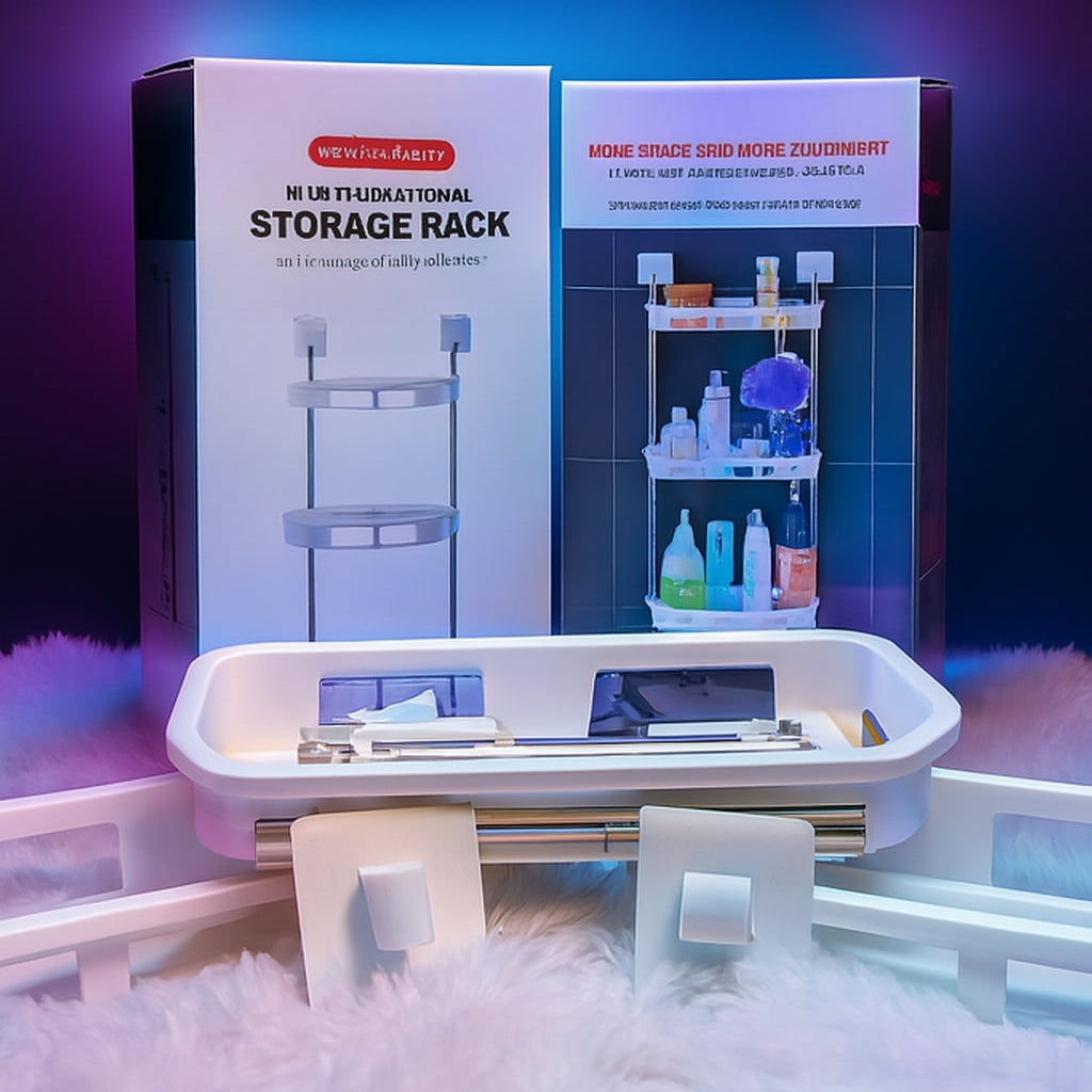 High-Capacity Multifunctional Wall Storage Rack with Detachable Hooks