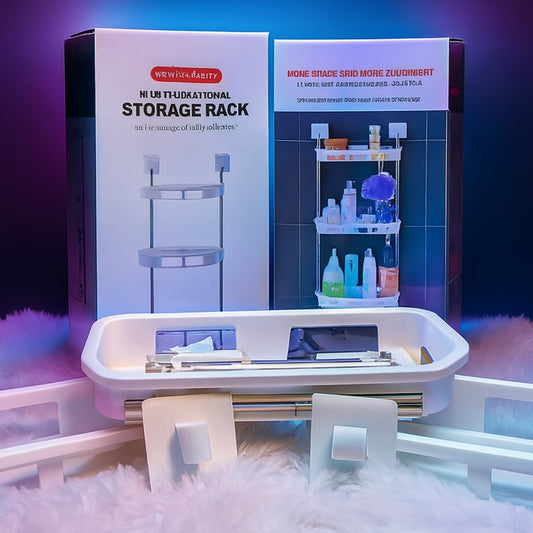 High-Capacity Multifunctional Wall Storage Rack with Detachable Hooks